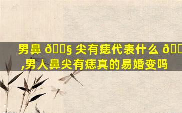 男鼻 🐧 尖有痣代表什么 🌳 ,男人鼻尖有痣真的易婚变吗